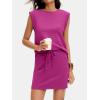 image:imageANRABESS Womens Summer 2 Piece Short Skirt Sets 2026 Cap Sleeve Top Athletic Skort Workout Tennis Matching Set Travel OutfitsHot Pink
