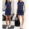 image:imageANRABESS Womens Summer 2 Piece Short Skirt Sets 2026 Cap Sleeve Top Athletic Skort Workout Tennis Matching Set Travel OutfitsNavy Blue
