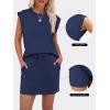 image:imageANRABESS Womens Summer 2 Piece Short Skirt Sets 2026 Cap Sleeve Top Athletic Skort Workout Tennis Matching Set Travel OutfitsNavy Blue