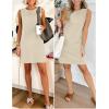 image:imageANRABESS Womens Summer Casual Mini Dresses 2026 Sleeveless Crewneck Split WrinkleFree Beach Travel Vacation Short SundressBeige