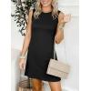 image:imageANRABESS Womens Summer Casual Mini Dresses 2026 Sleeveless Crewneck Split WrinkleFree Beach Travel Vacation Short SundressBlack