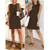 image:imageANRABESS Womens Summer Casual Mini Dresses 2026 Sleeveless Crewneck Split WrinkleFree Beach Travel Vacation Short SundressBrown