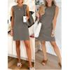 image:imageANRABESS Womens Summer Casual Mini Dresses 2026 Sleeveless Crewneck Split WrinkleFree Beach Travel Vacation Short SundressCoffee Grey