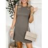 image:imageANRABESS Womens Summer Casual Mini Dresses 2026 Sleeveless Crewneck Split WrinkleFree Beach Travel Vacation Short SundressCoffee Grey