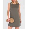 image:imageANRABESS Womens Summer Casual Mini Dresses 2026 Sleeveless Crewneck Split WrinkleFree Beach Travel Vacation Short SundressCoffee Grey