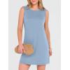 image:imageANRABESS Womens Summer Casual Mini Dresses 2026 Sleeveless Crewneck Split WrinkleFree Beach Travel Vacation Short SundressLight Blue