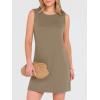 image:imageANRABESS Womens Summer Casual Mini Dresses 2026 Sleeveless Crewneck Split WrinkleFree Beach Travel Vacation Short SundressLight Brown