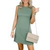 image:imageANRABESS Womens Summer Casual Mini Dresses 2026 Sleeveless Crewneck Split WrinkleFree Beach Travel Vacation Short SundressLight Green