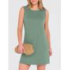 image:imageANRABESS Womens Summer Casual Mini Dresses 2026 Sleeveless Crewneck Split WrinkleFree Beach Travel Vacation Short SundressLight Green