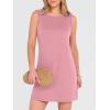 image:imageANRABESS Womens Summer Casual Mini Dresses 2026 Sleeveless Crewneck Split WrinkleFree Beach Travel Vacation Short SundressPink