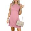 image:imageANRABESS Womens Summer Casual Mini Dresses 2026 Sleeveless Crewneck Split WrinkleFree Beach Travel Vacation Short SundressPink