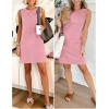 image:imageANRABESS Womens Summer Casual Mini Dresses 2026 Sleeveless Crewneck Split WrinkleFree Beach Travel Vacation Short SundressPink