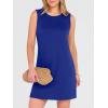 image:imageANRABESS Womens Summer Casual Mini Dresses 2026 Sleeveless Crewneck Split WrinkleFree Beach Travel Vacation Short SundressRoyal Blue