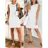 image:imageANRABESS Womens Summer Casual Mini Dresses 2026 Sleeveless Crewneck Split WrinkleFree Beach Travel Vacation Short SundressWhite