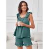 image:imageANRABESS Womens Summer Lounge Set 2 Piece Outfits Ruffle Tank Top and Shorts Set 2026 Beach Vacation Cover Up Clothes Lake Small
