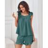 image:imageANRABESS Womens Summer Lounge Set 2 Piece Outfits Ruffle Tank Top and Shorts Set 2026 Beach Vacation Cover Up Clothes Lake Small