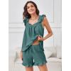 image:imageANRABESS Womens Summer Lounge Set 2 Piece Outfits Ruffle Tank Top and Shorts Set 2026 Beach Vacation Cover Up Clothes Lake Small