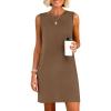 image:imageANRABESS Womens Summer Casual Mini Dresses 2026 Sleeveless Crewneck Split WrinkleFree Beach Travel Vacation Short SundressCoffee
