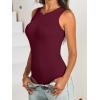 image:imageANRABESS Bodysuits for Women Summer Ribbed Knit Sleeveless Tank Tops Sexy Slim Fitted Bodysuit Top 2026 Trendy OutfitsDeep Red