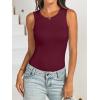image:imageANRABESS Bodysuits for Women Summer Ribbed Knit Sleeveless Tank Tops Sexy Slim Fitted Bodysuit Top 2026 Trendy OutfitsDeep Red