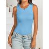 image:imageANRABESS Bodysuits for Women Summer Ribbed Knit Sleeveless Tank Tops Sexy Slim Fitted Bodysuit Top 2026 Trendy OutfitsSky Blue
