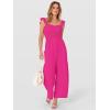 image:imageANRABESS Jumpsuits for Women Dressy One Piece Summer Outfits Wide Leg Sleeveless Smocked Romper Jumpers Casual Beach OverallsHot Pink