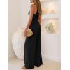 image:imageANRABESS Jumpsuits for Women Summer Sleeveless Halter Wide Leg Deep V Flowy Rib Dressy Causal One Piece Rompers 2026 OutfitsBlack