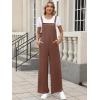 image:imageANRABESS Overalls for Women 2026 Summer Casual Loose One Piece Outfits Baggy Wide Leg Jumpers Lightweight Comfy RompersBrown