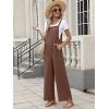 image:imageANRABESS Overalls for Women 2026 Summer Casual Loose One Piece Outfits Baggy Wide Leg Jumpers Lightweight Comfy RompersBrown