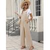 image:imageANRABESS Overalls for Women 2026 Summer Casual Loose One Piece Outfits Baggy Wide Leg Jumpers Lightweight Comfy RompersLight Khaki