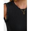 image:imageANRABESS Ribbed Tank Tops for Women Crew Neck Ruffle Sweater Vest Cute Sleeveless Shirts 2026 Summer Business Casual OutfitsBlack