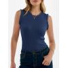 image:imageANRABESS Ribbed Tank Tops for Women Crew Neck Ruffle Sweater Vest Cute Sleeveless Shirts 2026 Summer Business Casual OutfitsBlue