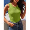 image:imageANRABESS Ribbed Tank Tops for Women Crew Neck Ruffle Sweater Vest Cute Sleeveless Shirts 2026 Summer Business Casual OutfitsGrass