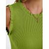 image:imageANRABESS Ribbed Tank Tops for Women Crew Neck Ruffle Sweater Vest Cute Sleeveless Shirts 2026 Summer Business Casual OutfitsGrass