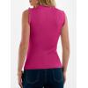 image:imageANRABESS Ribbed Tank Tops for Women Crew Neck Ruffle Sweater Vest Cute Sleeveless Shirts 2026 Summer Business Casual OutfitsHot Pink