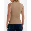image:imageANRABESS Ribbed Tank Tops for Women Crew Neck Ruffle Sweater Vest Cute Sleeveless Shirts 2026 Summer Business Casual OutfitsKhaki