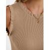 image:imageANRABESS Ribbed Tank Tops for Women Crew Neck Ruffle Sweater Vest Cute Sleeveless Shirts 2026 Summer Business Casual OutfitsKhaki