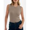 image:imageANRABESS Ribbed Tank Tops for Women Crew Neck Ruffle Sweater Vest Cute Sleeveless Shirts 2026 Summer Business Casual OutfitsTan