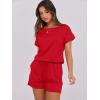 image:imageANRABESS Rompers for Women Summer 2026 Casual Dressy One Piece Tshirt Short Pants Jumpsuit Beach Vacation Outfit Clothes04 Red