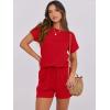 image:imageANRABESS Rompers for Women Summer 2026 Casual Dressy One Piece Tshirt Short Pants Jumpsuit Beach Vacation Outfit Clothes04 Red