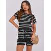 image:imageANRABESS Rompers for Women Summer 2026 Casual Dressy One Piece Tshirt Short Pants Jumpsuit Beach Vacation Outfit ClothesBlack White