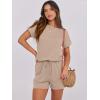 image:imageANRABESS Rompers for Women Summer 2026 Casual Dressy One Piece Tshirt Short Pants Jumpsuit Beach Vacation Outfit ClothesKhaki