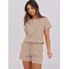 image:imageANRABESS Rompers for Women Summer 2026 Casual Dressy One Piece Tshirt Short Pants Jumpsuit Beach Vacation Outfit ClothesKhaki