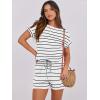 image:imageANRABESS Rompers for Women Summer 2026 Casual Dressy One Piece Tshirt Short Pants Jumpsuit Beach Vacation Outfit ClothesWhite Black