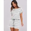 image:imageANRABESS Rompers for Women Summer 2026 Casual Dressy One Piece Tshirt Short Pants Jumpsuit Beach Vacation Outfit ClothesWhite Black