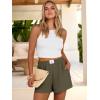 image:imageANRABESS Shorts for Women Summer Beach Cover Ups Casual High Waist Flowy Wide Leg 2026 Spring Vacation Lounge ShortsArmy Green