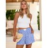 image:imageANRABESS Shorts for Women Summer Beach Cover Ups Casual High Waist Flowy Wide Leg 2026 Spring Vacation Lounge ShortsBlue White Floral