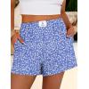 image:imageANRABESS Shorts for Women Summer Beach Cover Ups Casual High Waist Flowy Wide Leg 2026 Spring Vacation Lounge ShortsBlue White Floral