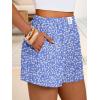 image:imageANRABESS Shorts for Women Summer Beach Cover Ups Casual High Waist Flowy Wide Leg 2026 Spring Vacation Lounge ShortsBlue White Floral