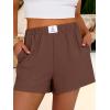 image:imageANRABESS Shorts for Women Summer Beach Cover Ups Casual High Waist Flowy Wide Leg 2026 Spring Vacation Lounge ShortsCoffee